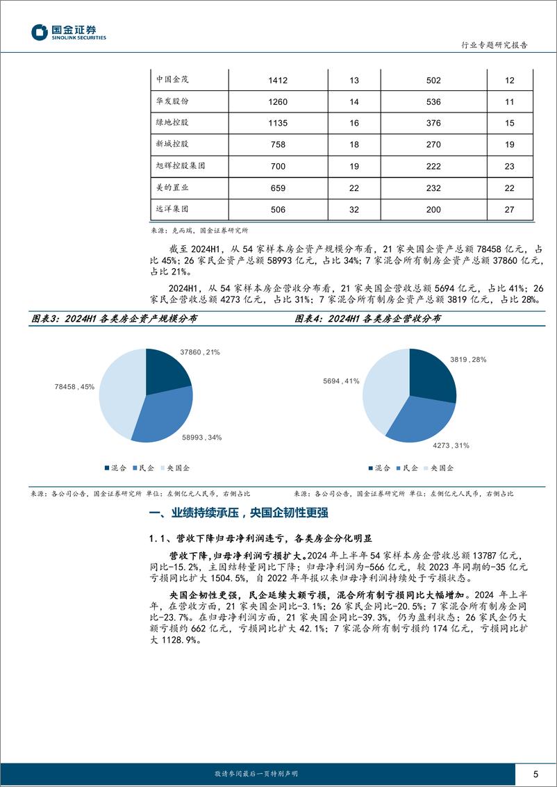 《房地产行业专题研究报告：地产24H1业绩总结，当期业绩承压，行业企稳需耐心-240901-国金证券-18页》 - 第5页预览图