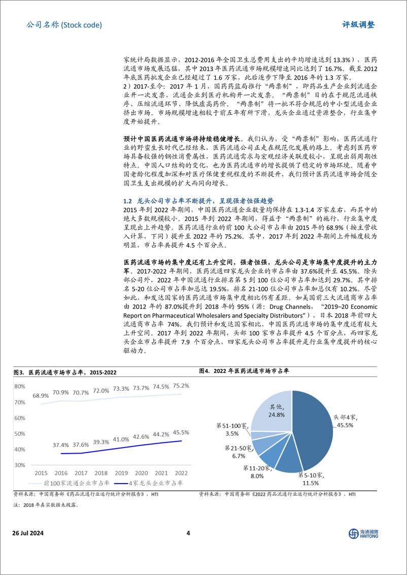 《上海医药(2607.HK)首次覆盖：中国医药流通龙头，医药商业%2b医药工业双轮驱动-240630-海通国际-33页》 - 第4页预览图