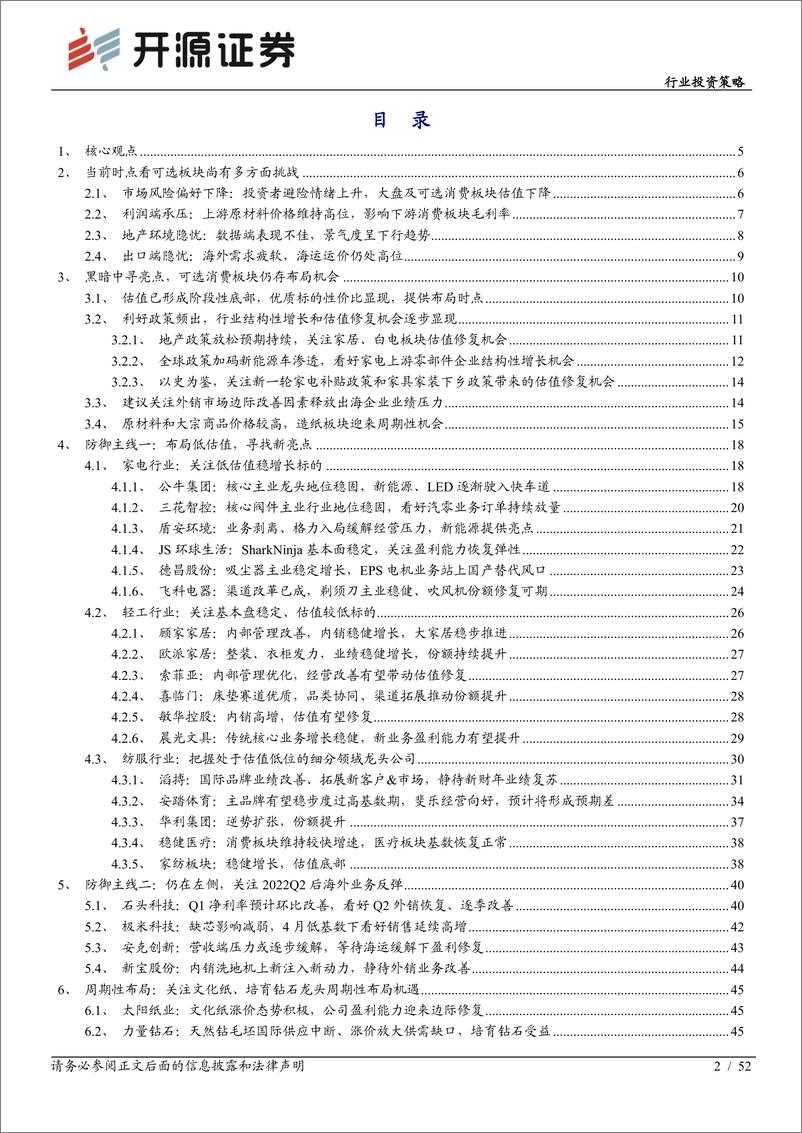 《可选消费行业投资策略：可选消费防御专题，布局低估值，寻找新亮点-20220314-开源证券-52页》 - 第3页预览图