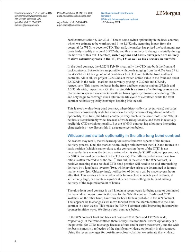 《JPMorgan Econ  FI-US bond futures rollover outlook March 2024  June 2024-106513673》 - 第8页预览图