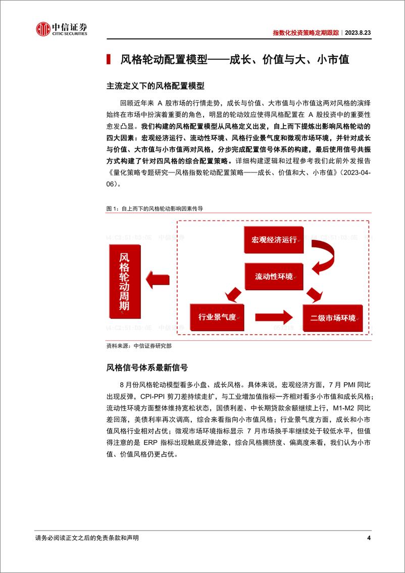 《指数化投资策略定期跟踪：小市值与成长风格占优，锂电池汽车、军工和工程机械行业景气度提升-20230823-中信证券-16页》 - 第5页预览图