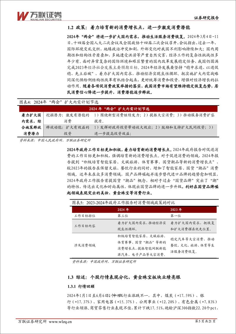 《2024年中期商贸零售行业投资策略报告：国潮崛起趋势明显，优秀品牌突围-240624-万联证券-21页》 - 第5页预览图