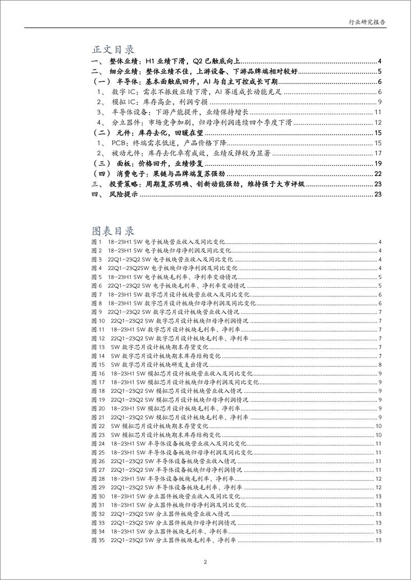 《电子行业2023年半年报业绩综述：上半年业绩寻底，二季度触底向上-20230908-万和证券-24页》 - 第3页预览图