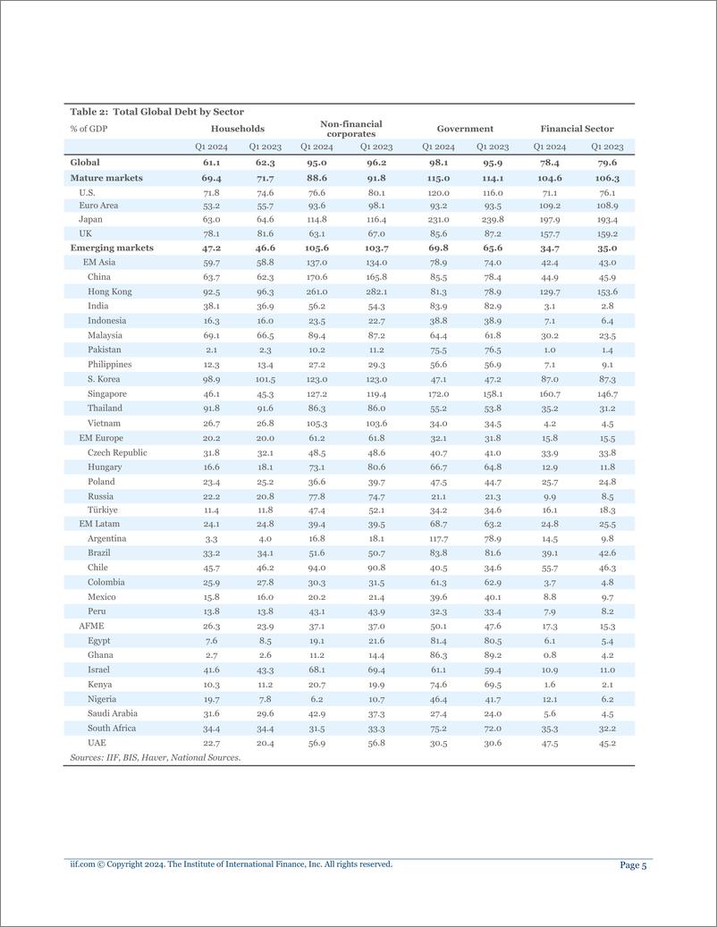 《IIF全球债务监测（2024年5月）-6页》 - 第5页预览图
