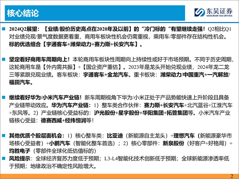 《2024Q2汽车投资策略：优选商用车%2b华为／小米链-240331-东吴证券-48页》 - 第2页预览图