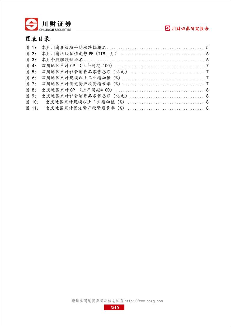 《川渝区域2024年10月月报：政策助力下川渝板块本月整体表现较好-241104-川财证券-10页》 - 第3页预览图