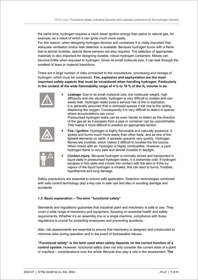 《2024年氢能行业的功能安全工业信息安全和防爆保护白皮书(1)》 - 第7页预览图