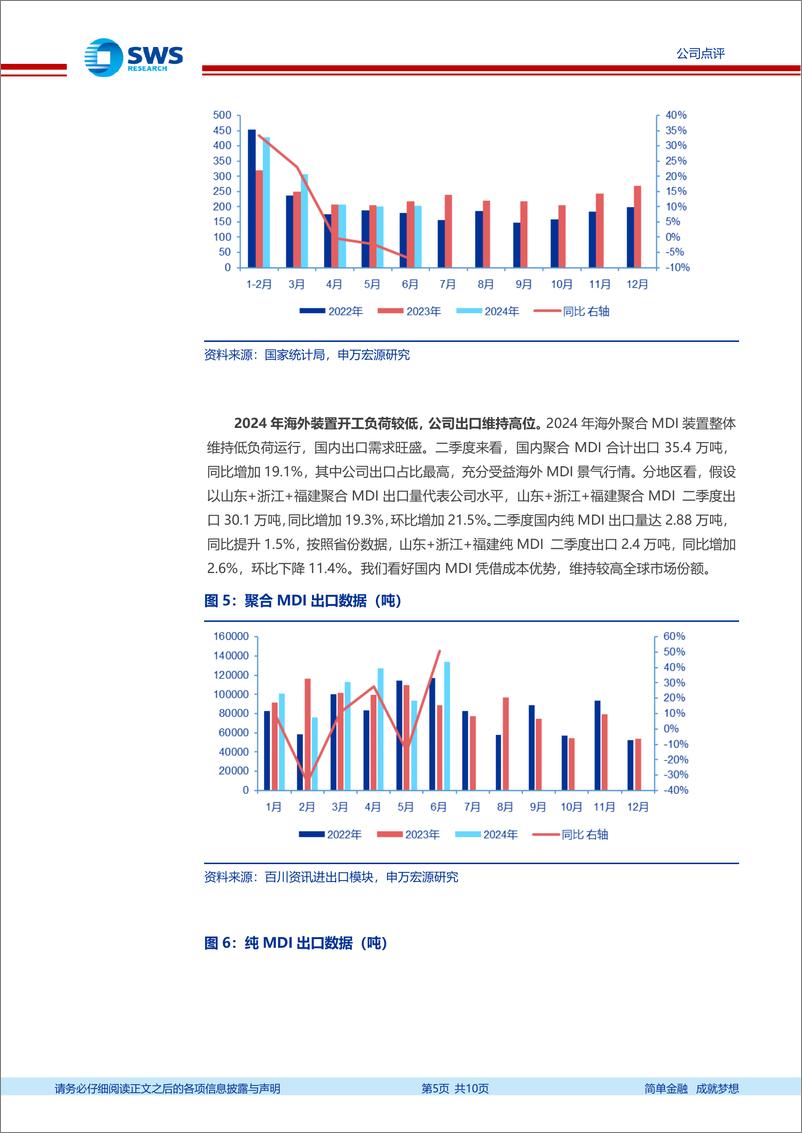 《万华化学(600309)业绩基本符合预期，在建产能陆续释放，海外装置扰动支撑出口需求-240818-申万宏源-10页》 - 第5页预览图