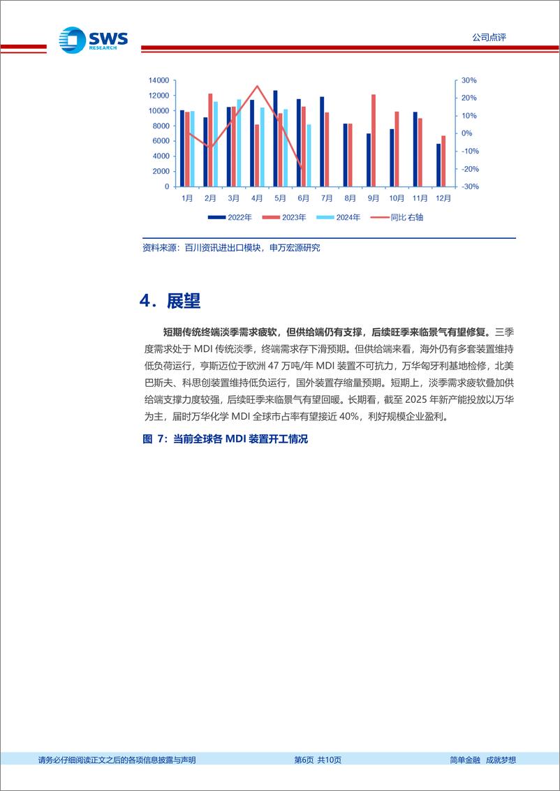 《万华化学(600309)业绩基本符合预期，在建产能陆续释放，海外装置扰动支撑出口需求-240818-申万宏源-10页》 - 第6页预览图