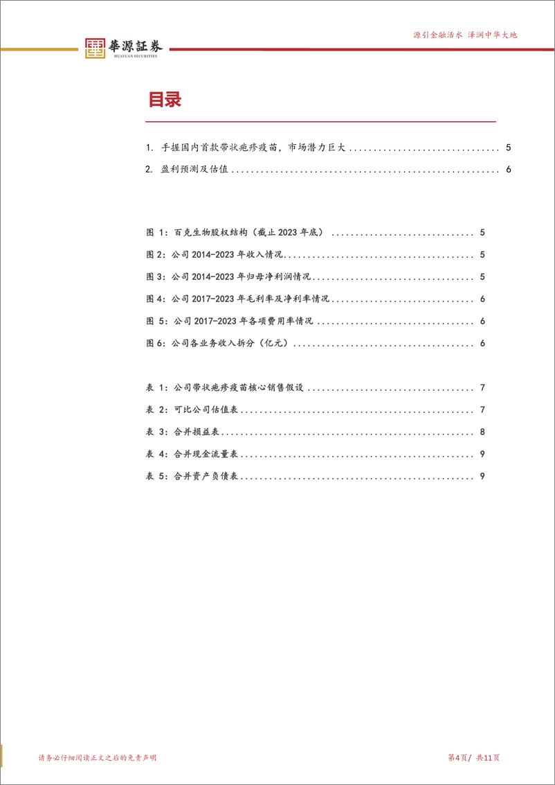 《百克生物-688276.SH-手握国产首个带状疱疹疫苗，市场潜力巨大-20240407-华源证券-11页》 - 第4页预览图