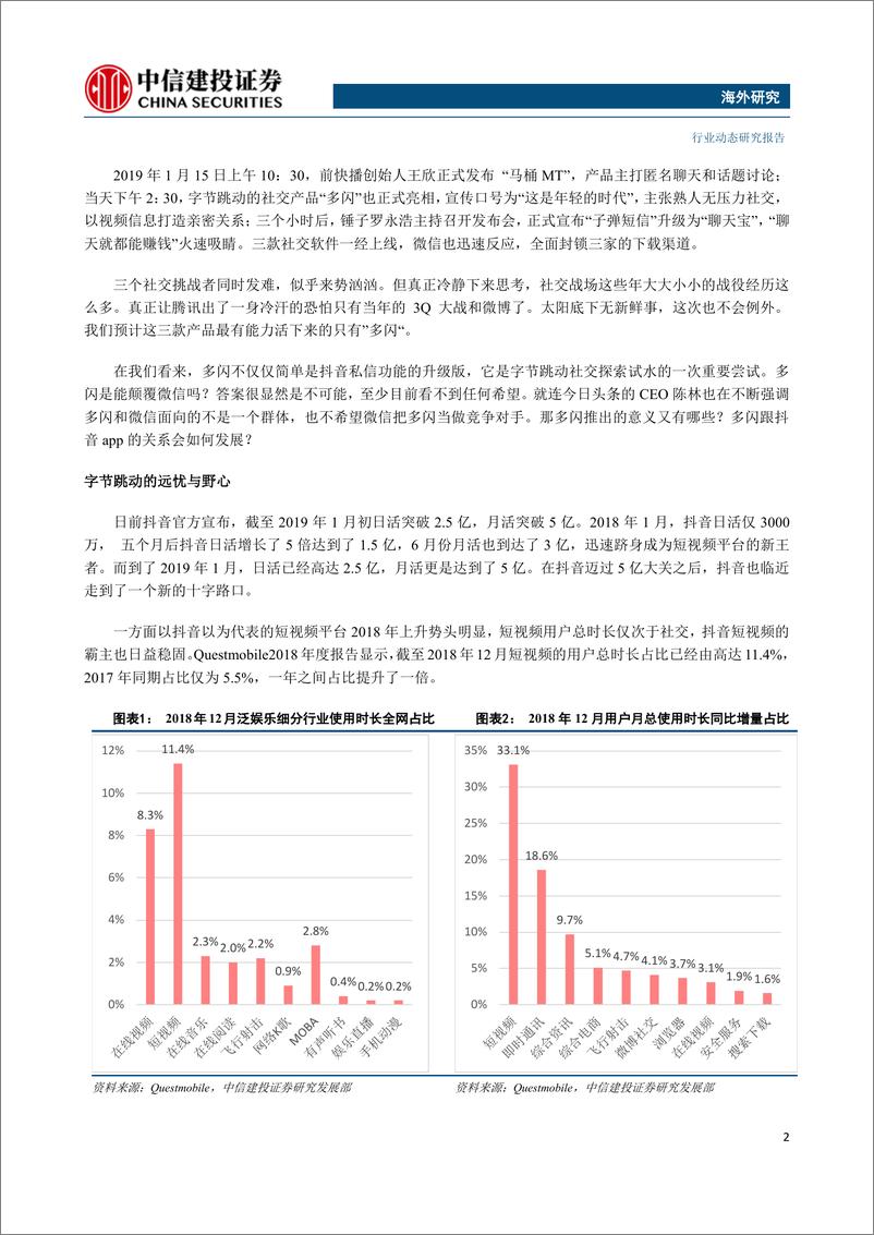 《传媒行业社交专题三：孤独的腾讯，跳动的字节-20190128-中信建投-11页》 - 第3页预览图