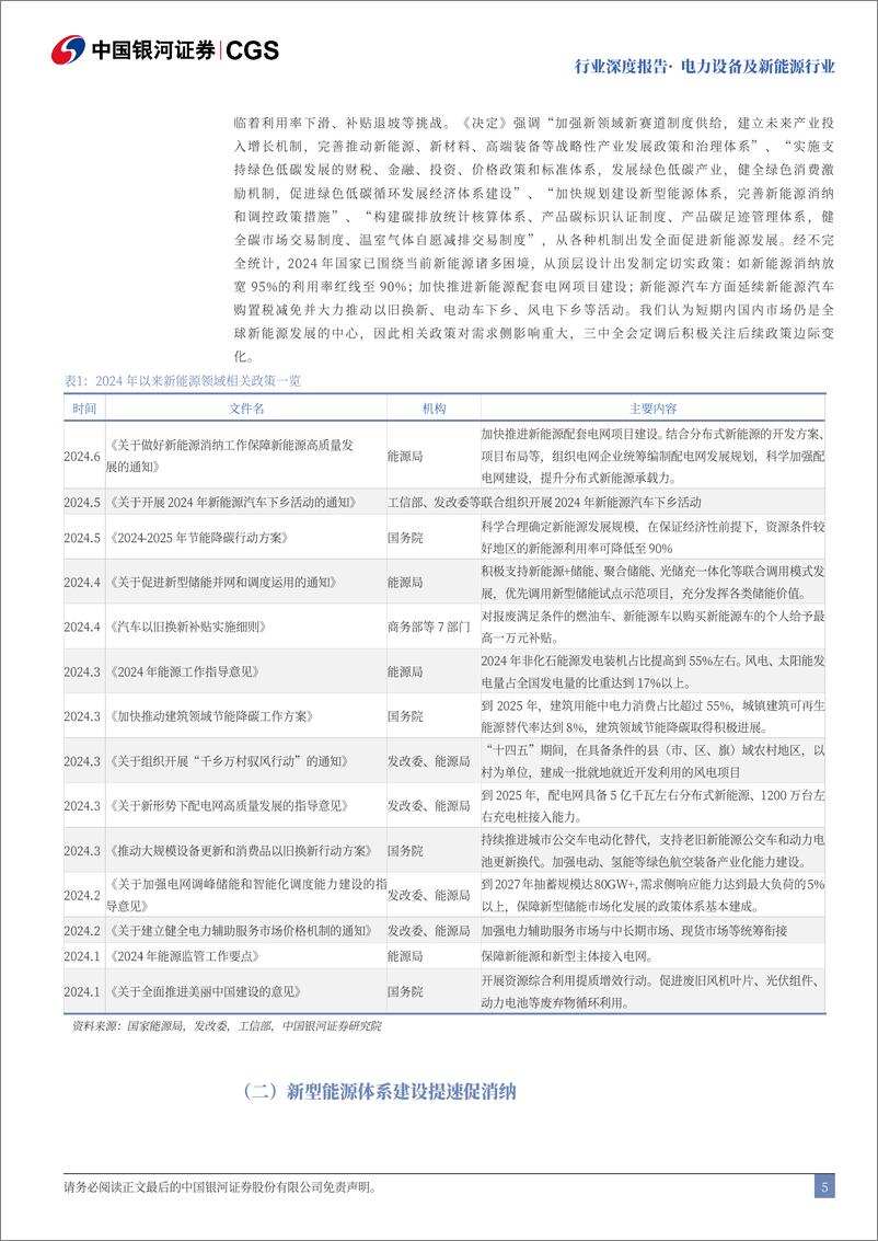 《电力设备及新能源行业二十届三中全会电新行业解读：成长无虞，聚焦出海与新技术-240722-银河证券-25页》 - 第5页预览图