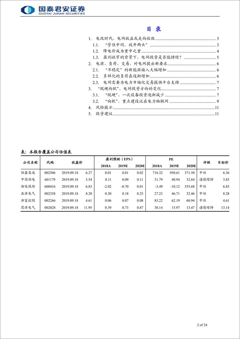 《电气设备行业：电力投资“脱硬向软”，行业进入新阶段-20190922-国泰君安-24页》 - 第3页预览图