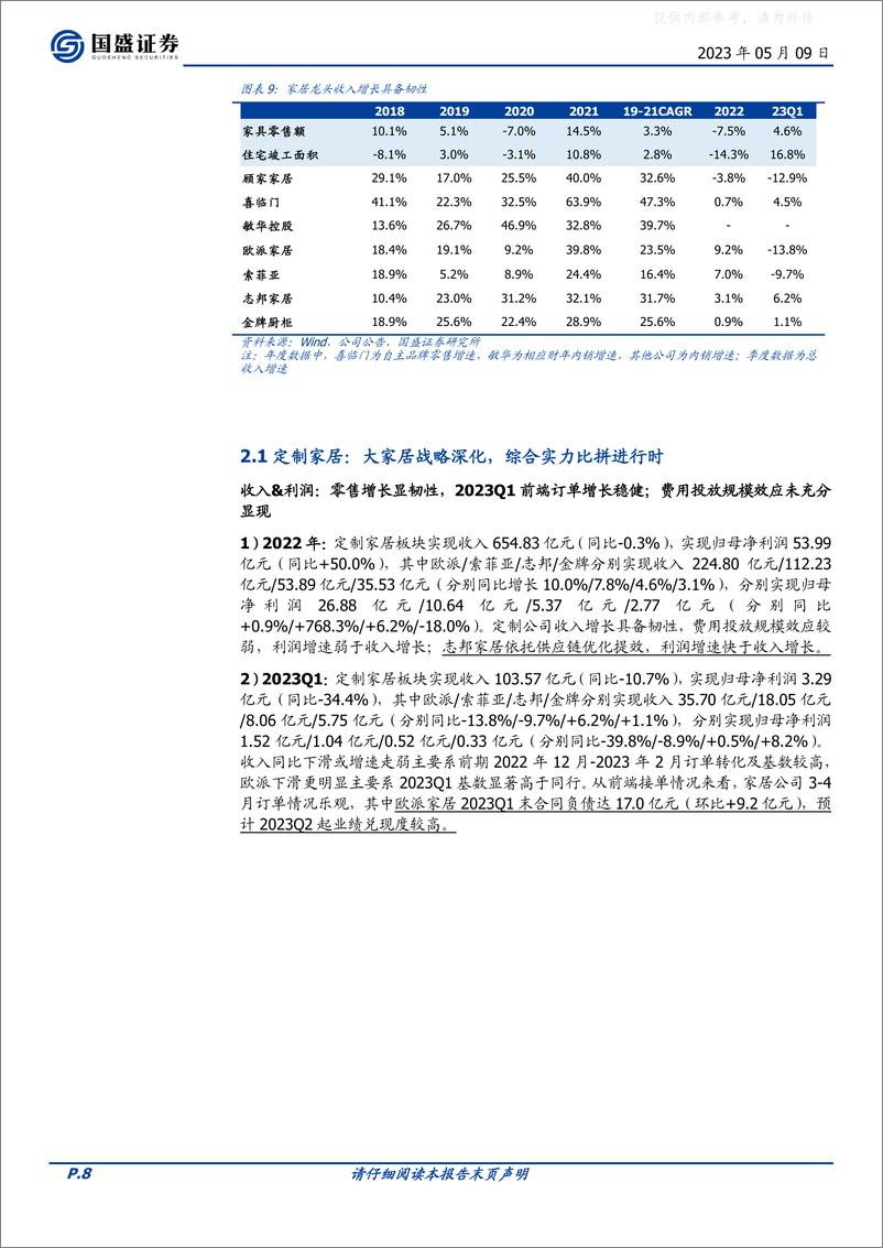 《国盛证券-轻工制造行业2022年报及2023Q1综述：穿越低谷，拥抱复苏-230509》 - 第8页预览图