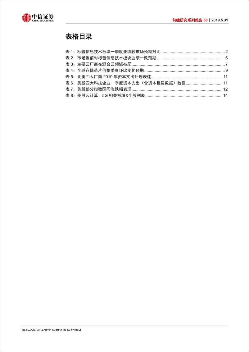 《科技行业前瞻研究系列报告60：美股科技股，Q1EPS下降1.6%，全年可能零增长-20190531-中信证券-21页》 - 第6页预览图