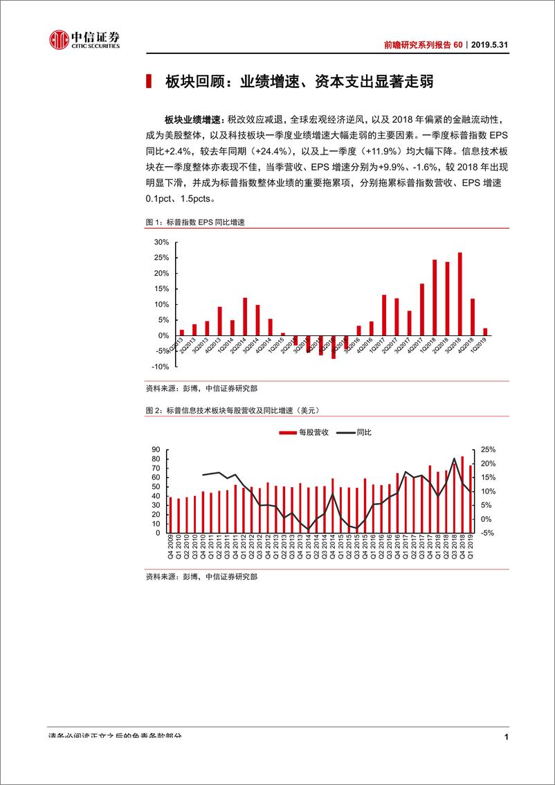 《科技行业前瞻研究系列报告60：美股科技股，Q1EPS下降1.6%，全年可能零增长-20190531-中信证券-21页》 - 第7页预览图