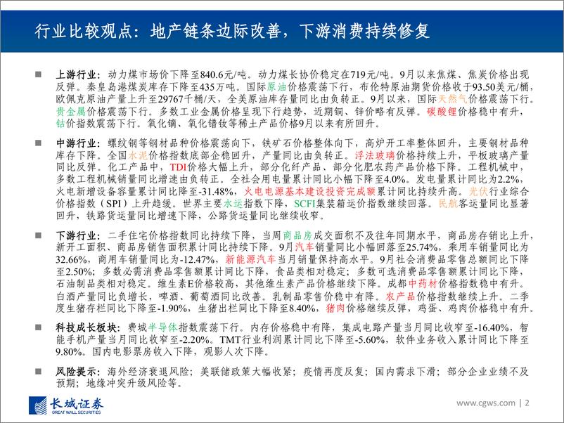 《行业景气跟踪报告（10月）：地产链条边际改善，寻求安全和景气确定性-20221025-长城证券-40页》 - 第3页预览图