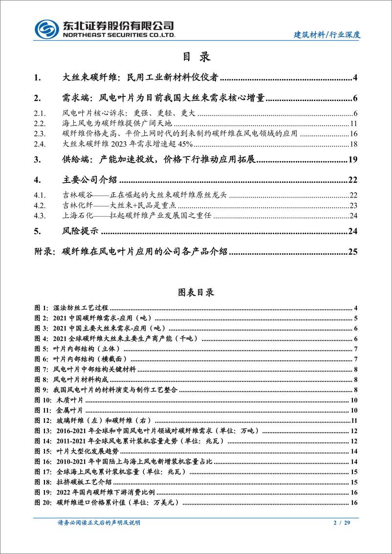 《建筑材料、碳纤维行业深度报告大丝束供需研判：风电叶片提振需求，动态平衡产业快速增长-20230105-东北证券-29页》 - 第2页预览图