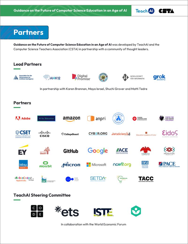 《TeachAI & CSTA_2024年AI时代计算机科学教育未来指南_英文版_》 - 第2页预览图