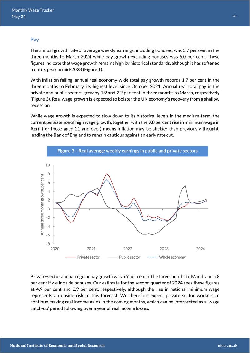 《英国国家经济和社会研究所-月度工资跟踪器-尽管失业率不断上升，但工资增长依然强劲（英）-2024.5-7页》 - 第4页预览图