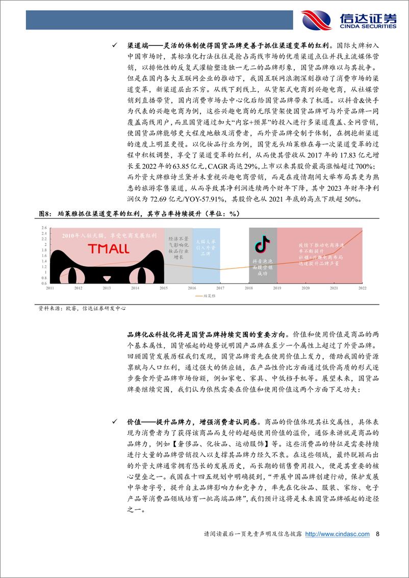 《新消费行业2024年中期策略：重视大消费板块中从国货崛起到国货出海的高确定性投资机会-240628-信达证券-37页》 - 第8页预览图