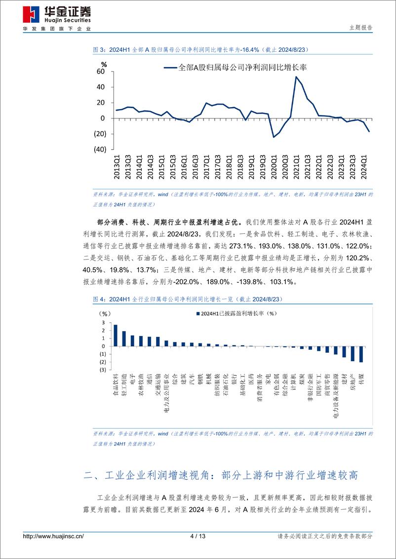 《主题报告：部分周期和成长行业中报可能占优-240824-华金证券-13页》 - 第4页预览图