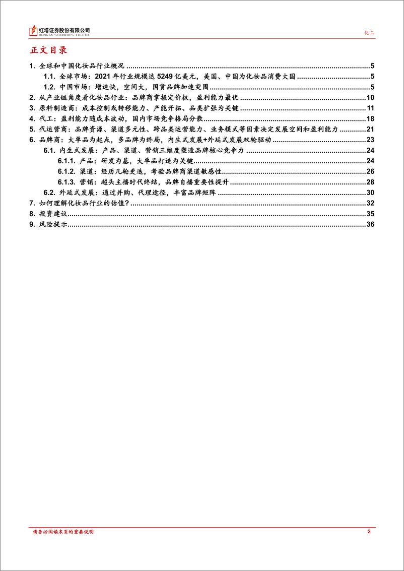 《美容护理行业深度报告：从产业链和估值角度解读化妆品行业-20220706-红塔证券-37页》 - 第3页预览图