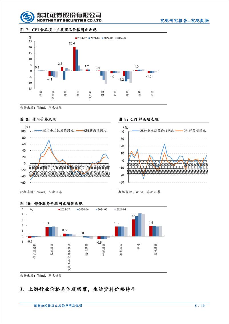 《7月通胀数据点评：食品推动7月CPI同比上涨，但PPI仍偏弱-240809-东北证券-10页》 - 第5页预览图