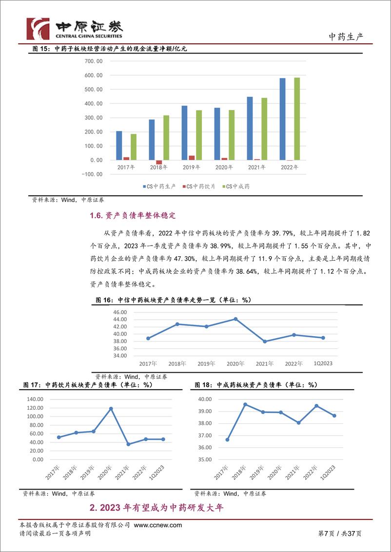 《中药生产行业深度分析：22年增收不增利，23年一季度中成药板块明显改善-20230619-中原证券-37页》 - 第8页预览图