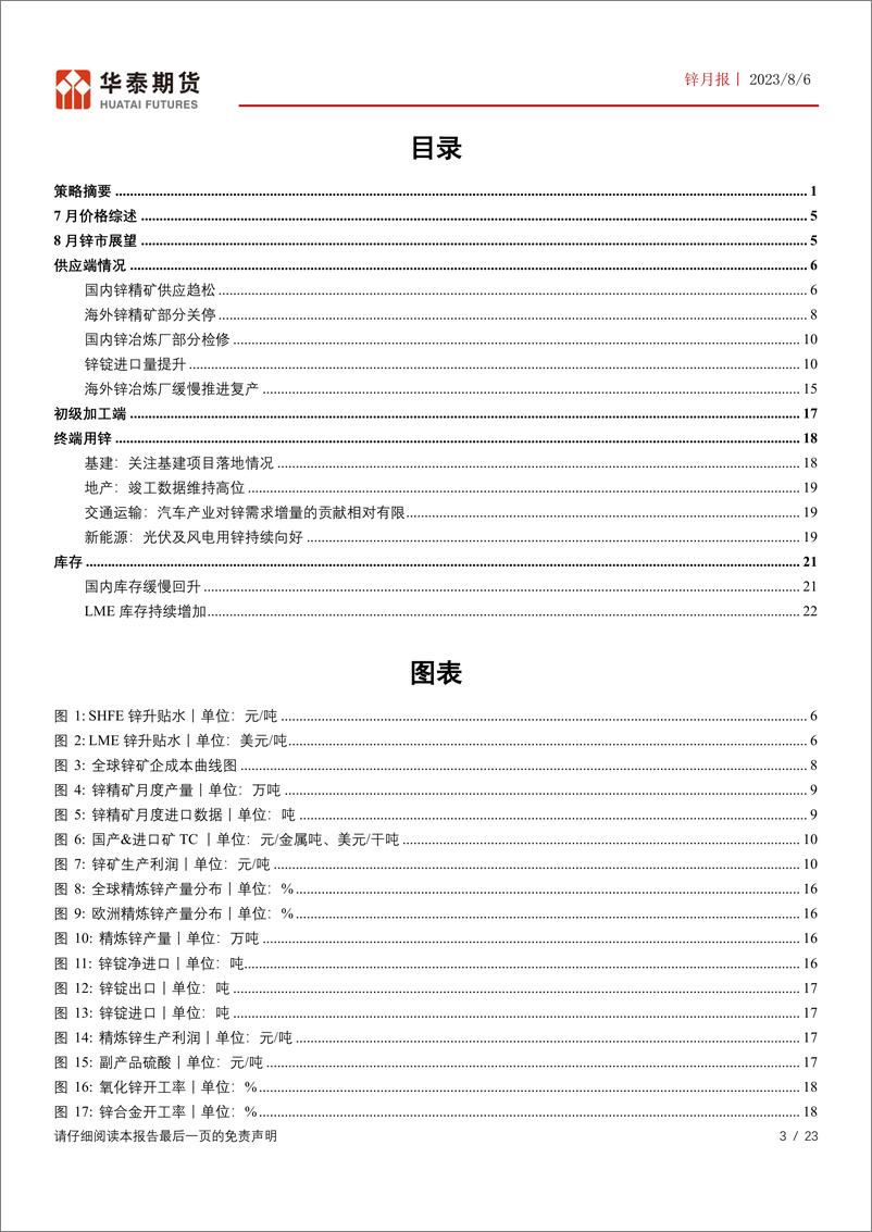 《锌月报：关注政策实际提振效果，锌价偏强震荡-20230806-华泰期货-23页》 - 第4页预览图