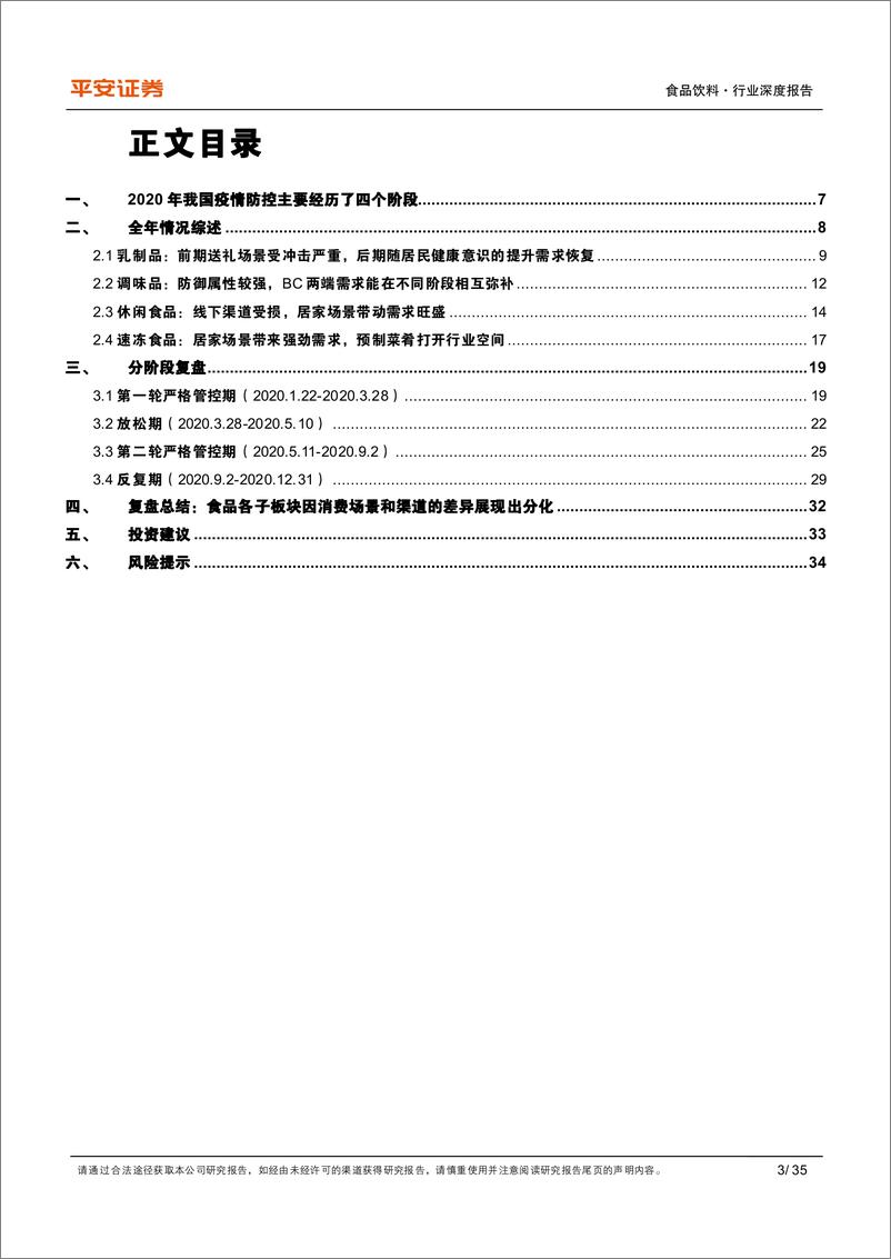 《食品饮料行业深度报告：复盘系列之五，2020年疫情期间食品板块表现复盘-20220330-平安证券-35页》 - 第4页预览图