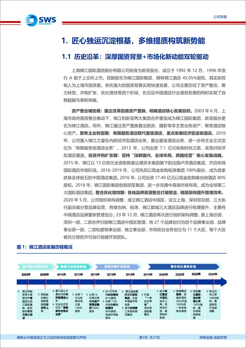 《锦江酒店(600754)从规模到效益，品牌矩阵升级开启新篇章-241122-申万宏源-37页》 - 第7页预览图