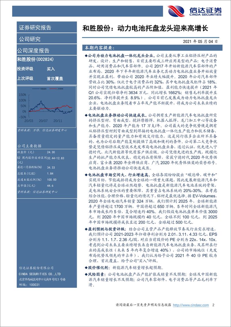 《2021年  【22页】和胜股份深度报告：动力电池托盘龙头迎来高增长》 - 第2页预览图