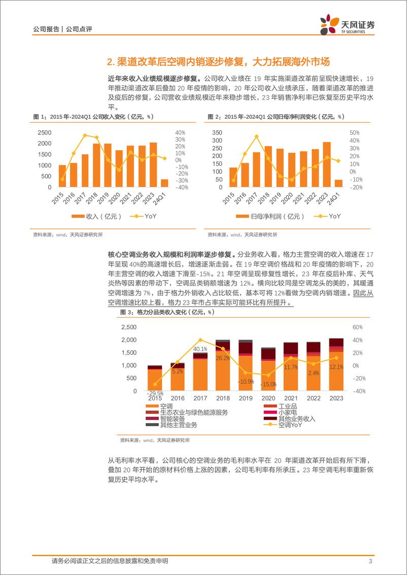 《格力电器(000651)公司点评：员工激励常态化，出海%2b多元化推动公司未来发展-240805-天风证券-11页》 - 第3页预览图