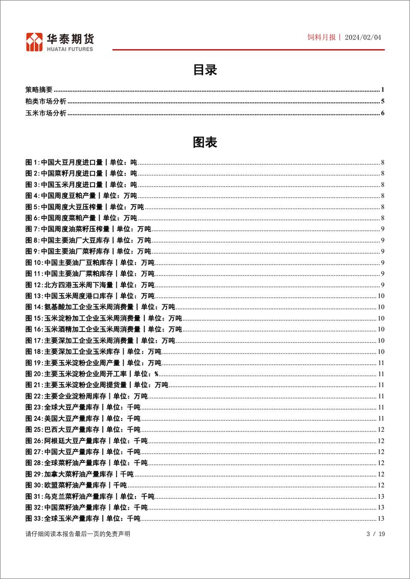 《饲料月报：巴西新季产量仍有变数，豆粕价格止跌回升-20240204-华泰期货-19页》 - 第3页预览图