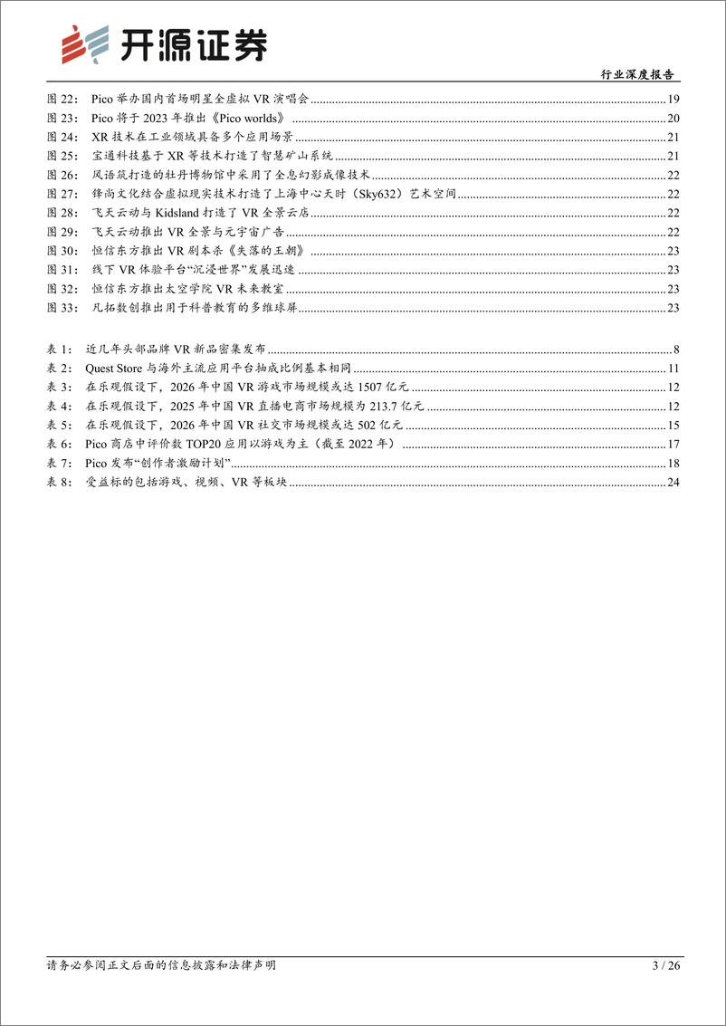 《深度报告-20230317-开源证券-传媒行业深度报元宇宙系列硬件突AI赋XR内容或进入开悟之263mb》 - 第3页预览图