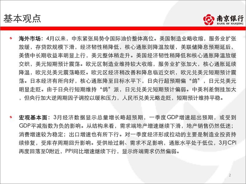 《央行提示长债风险，关注财政刺激力度——南京银行债券市场2024年4月月报-74页》 - 第2页预览图