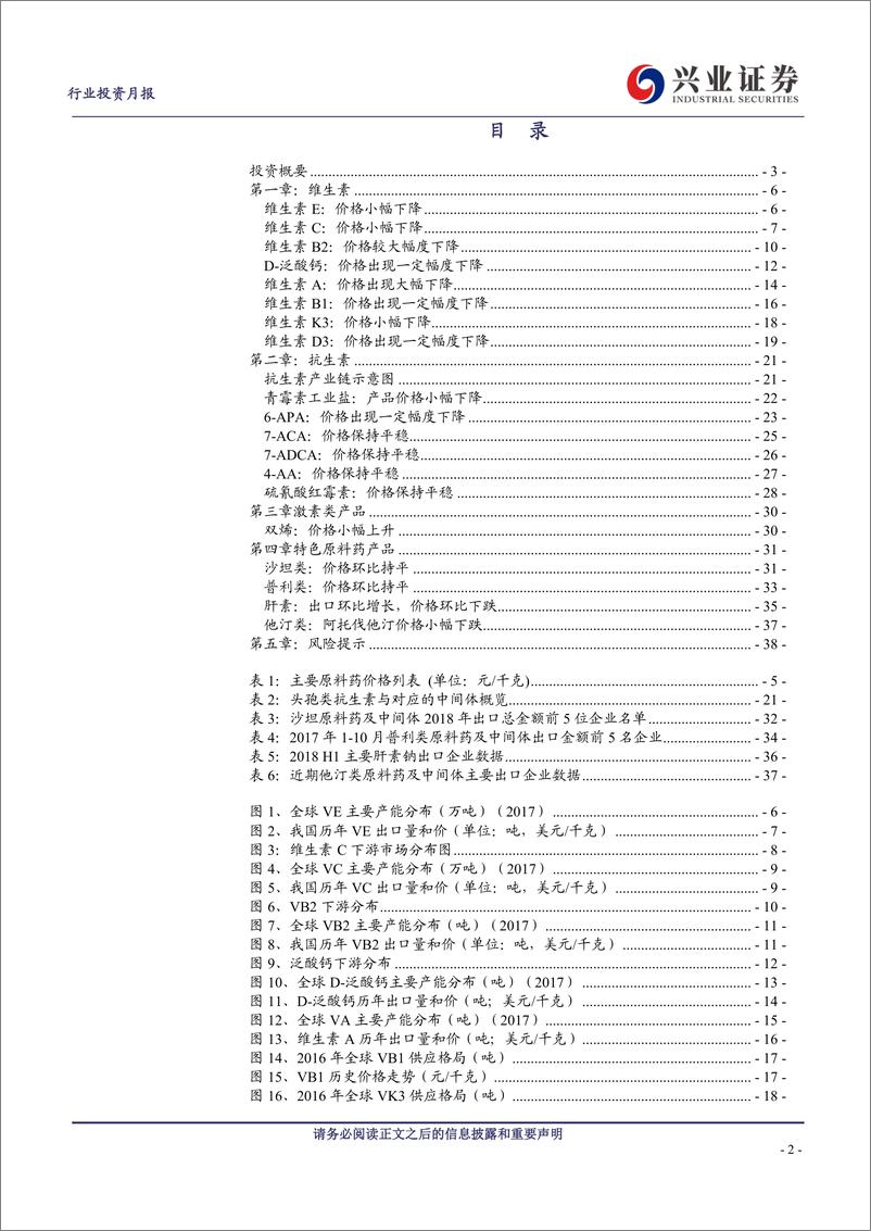 《医药生物行业主要原料药价格月报：关注环保变量和供求关系-20190311-兴业证券-39页》 - 第3页预览图