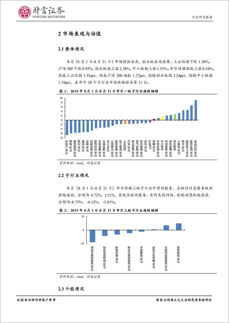 《传媒行业月度报告：中报业绩低迷，出版稳健、游戏改善-20190911-财富证券-13页》 - 第5页预览图