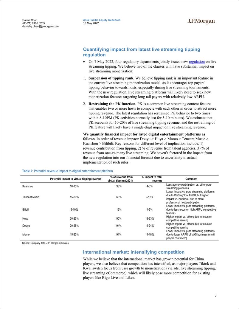 《J.P. 摩根-中国流媒体行业-2022年可能是行业收入下降的第一年；尽管估值较低，但要扭亏为盈还为时过早-2022.5.16-36页》 - 第8页预览图