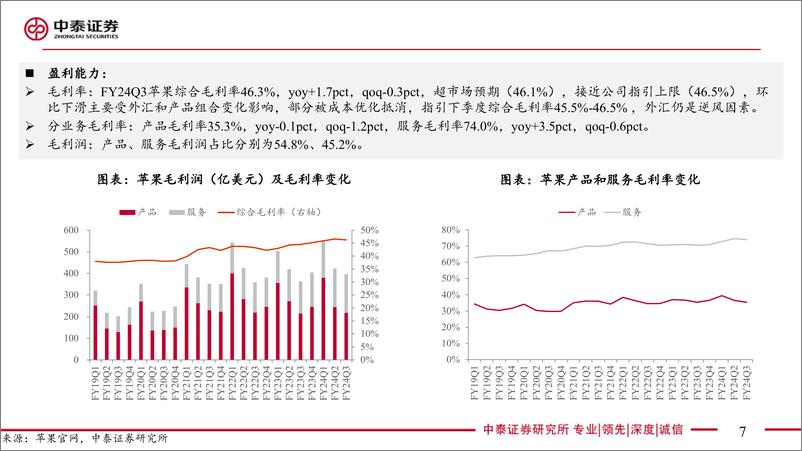 《电子行业-AI全视角-科技大厂财报专题-苹果FY24Q3季报点评：业绩超预期，全套AI功能有望逐步上线-240802-中泰证券-23页》 - 第7页预览图