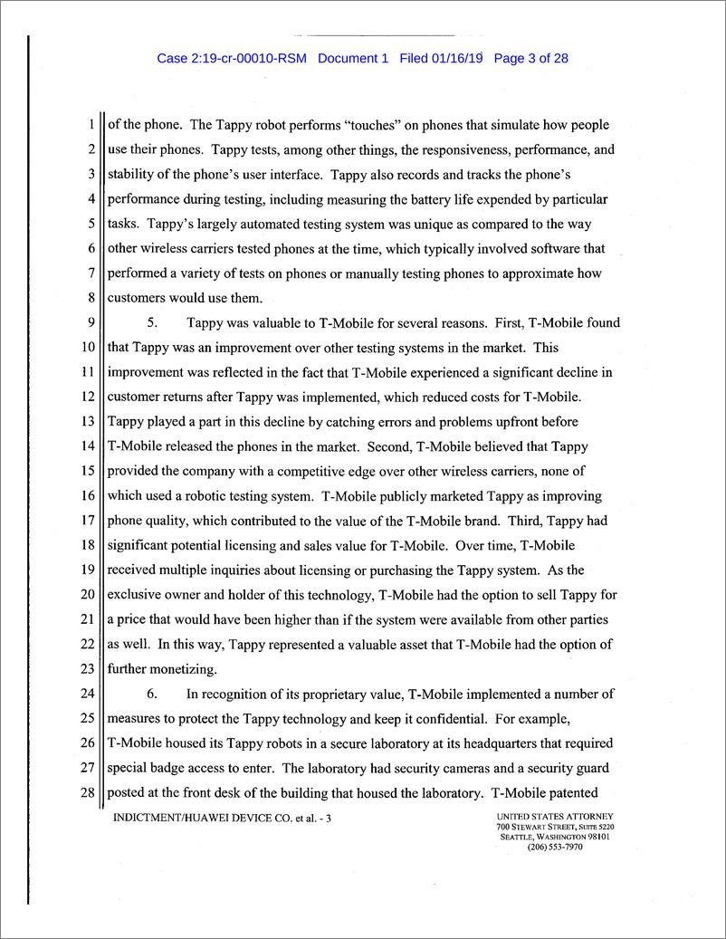 《美国司法部在华盛顿起诉华为的起诉书（英文）-2019.1-28页》 - 第4页预览图