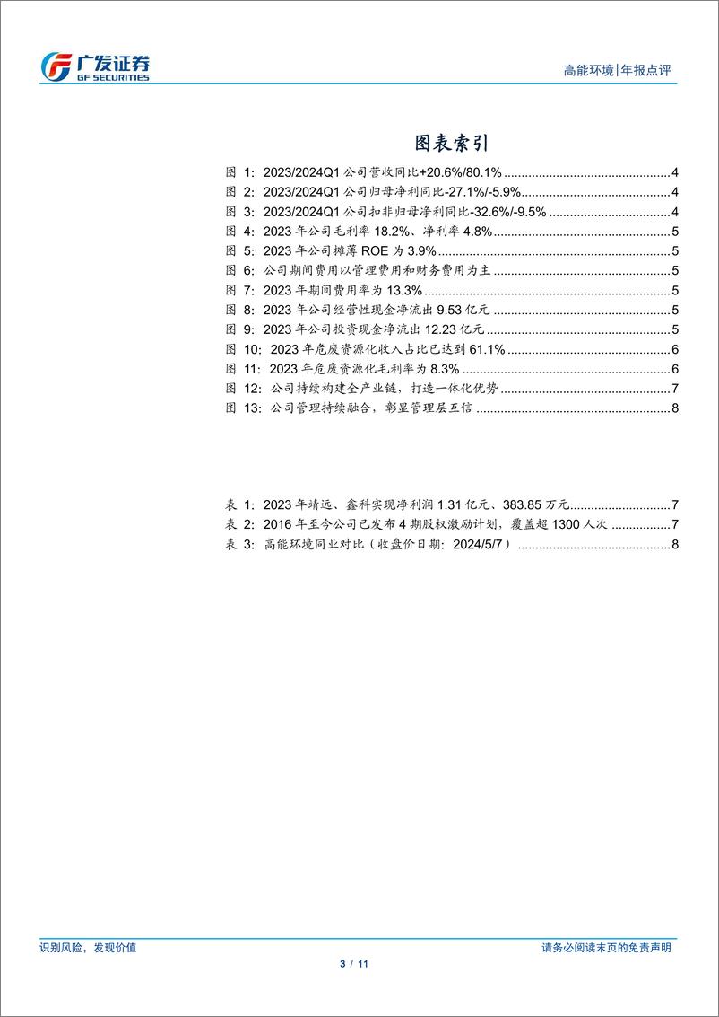 《高能环境(603588)年报点评：鑫科项目全线贯通，期待产能爬坡改善盈利-240507-广发证券-11页》 - 第3页预览图