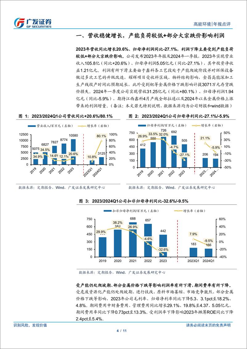 《高能环境(603588)年报点评：鑫科项目全线贯通，期待产能爬坡改善盈利-240507-广发证券-11页》 - 第4页预览图