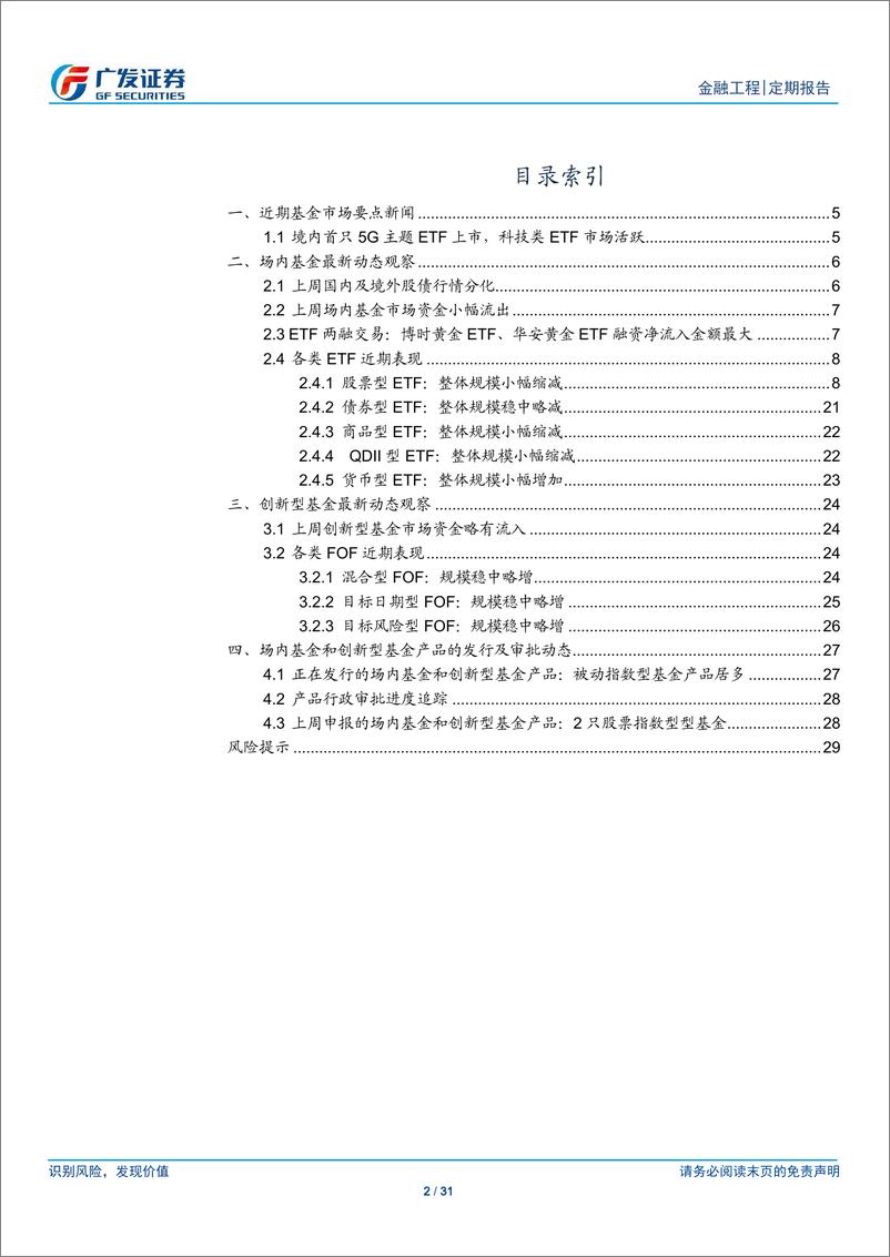 《场内基金及创新型产品观察：首只5GETF上市，科技类ETF引发关注-20191021-广发证券-31页》 - 第3页预览图