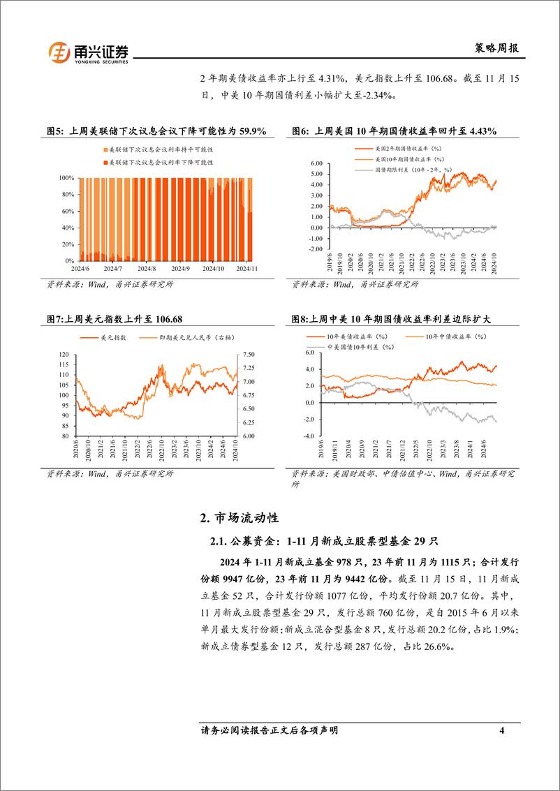 《流动性11月第2期：美元指数延续强势，新发股票型基金份额创新高-241128-甬兴证券-10页》 - 第4页预览图