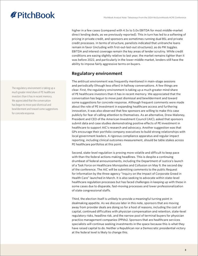 《PitchBook分析师注：2024年McGuireWoods HCPE会议的收获（英）-2024-7页》 - 第3页预览图