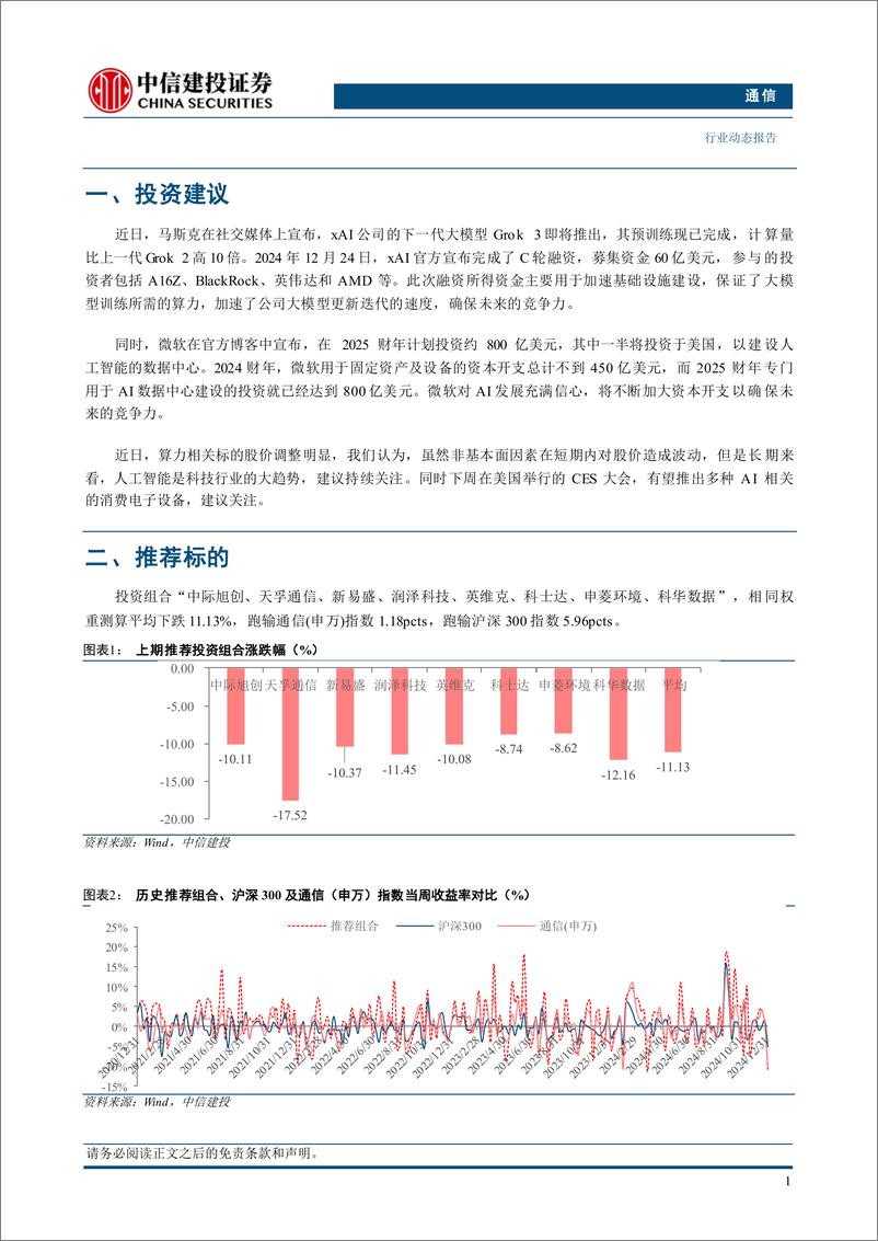 《通信行业动态：Grok3将发布，微软计划投800亿美元建AI数据中心-250106-中信建投-10页》 - 第3页预览图