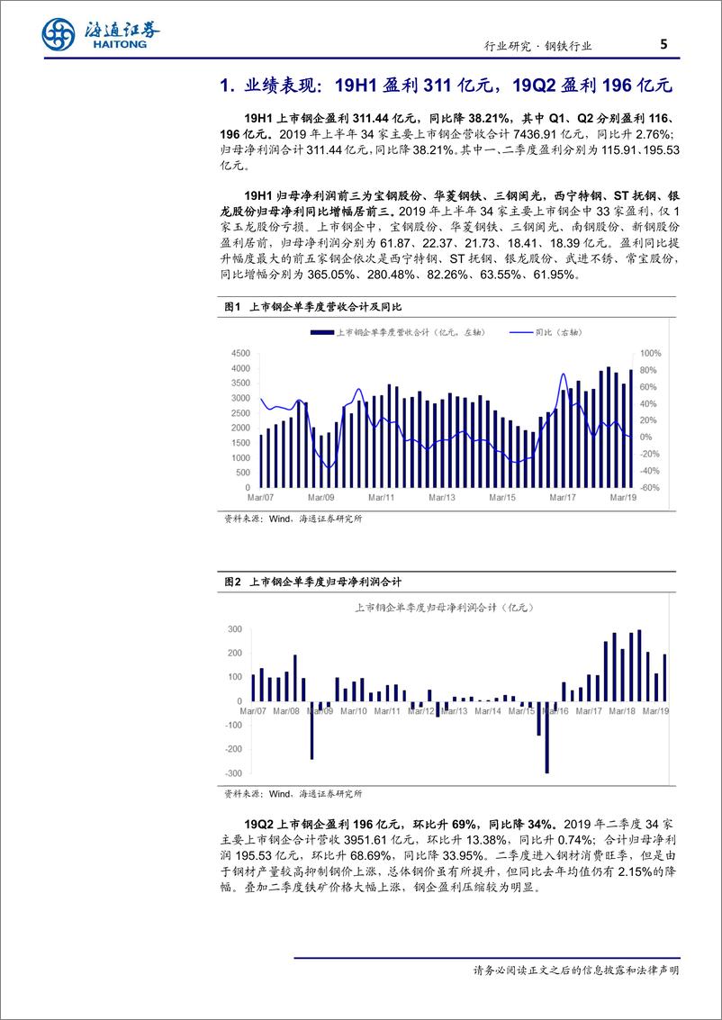 《钢铁行业：盈利下行趋势不改，特钢板块值得关注-20190905-海通证券-15页》 - 第6页预览图