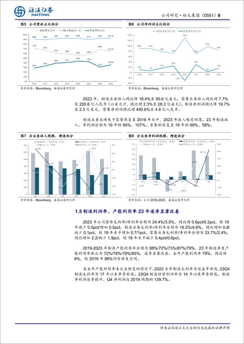 《裕元集团(0551.HK)公司研究报告：全球头部运动鞋制造商，产能利用率修复带动盈利水平持续改善-240630-海通证券-16页》 - 第8页预览图